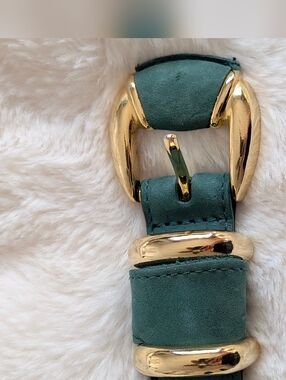 *MOVING SALE* Green Suede Belt with Gold Hardware - Women Accessories